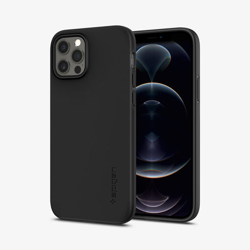 ACS01612 - iPhone 12 Pro Max Case Thin Fit in black showing the back